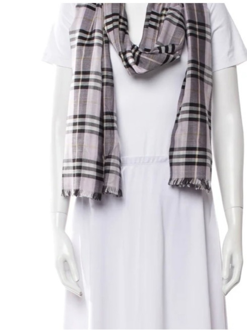 Burberry Lighweight Vintage Check Silk Blend Scarf w/COA